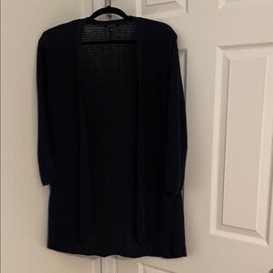 Talbots Midnight Blue 💯 Linen Open-Front Cardigan